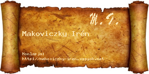Makoviczky Irén névjegykártya